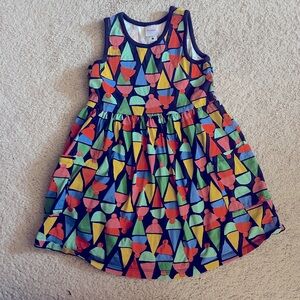 Hanna Andersson sleeveless ice cream cone dress girls size 8
